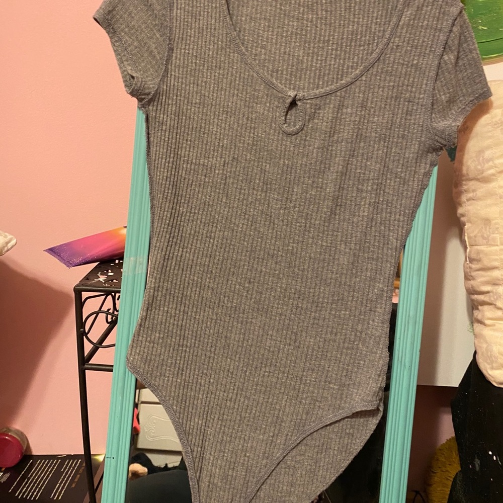 Grey body suit